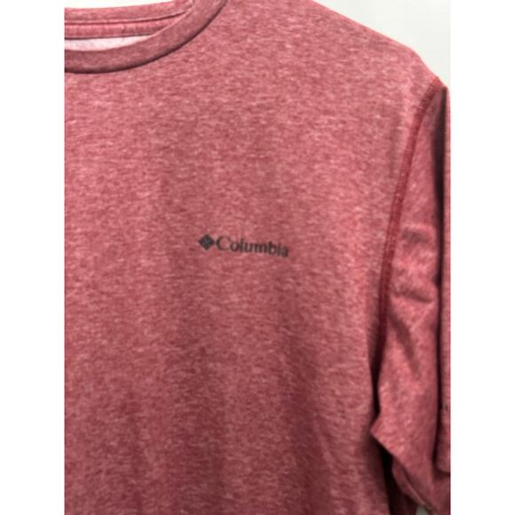 Columbia Omni Wick Red Performance Tee Size Medium Heathered Moisture Wicking - Picture 1 of 3